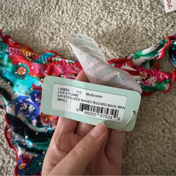 Luli fama sparkle multicolored string scrunch Brazilian bikini - Picture 2 of 3